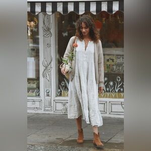 Beachwood The Mara Dress in Moon Size S/M Small Medium One Size 100% Linen dress